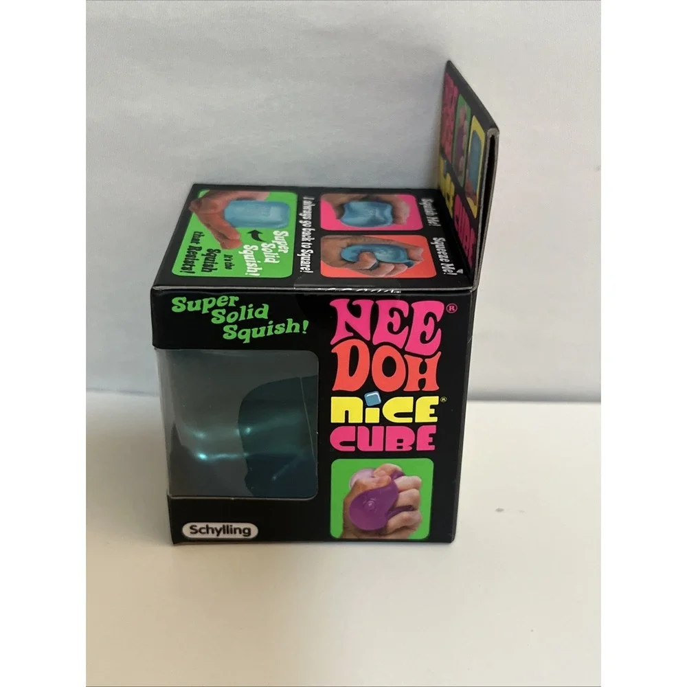 NeeDoh NICE CUBE Super Solid Squish! BLUE Squishy Fidget Toy by Schylling